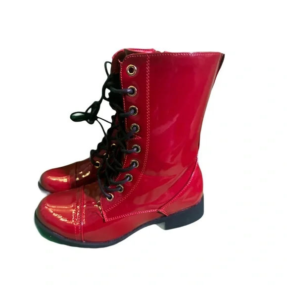 Stylish Red Ankle Boots - Picture 2 of 7